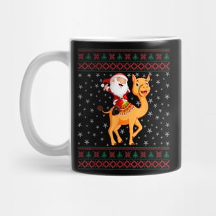 Ugly Christmas Sweater Santa Riding Camel Mug